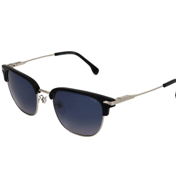 Lozza Vintage Sunglasses, Made in Italy. Oval Steampunk  NEW LOZZA ITALY ORIGINAL1878 SL2302 57/15/145 BLACK SILVER SUNGLASSES